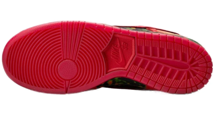 Nike SB Dunk Low Pro QS Black White Challenge Red