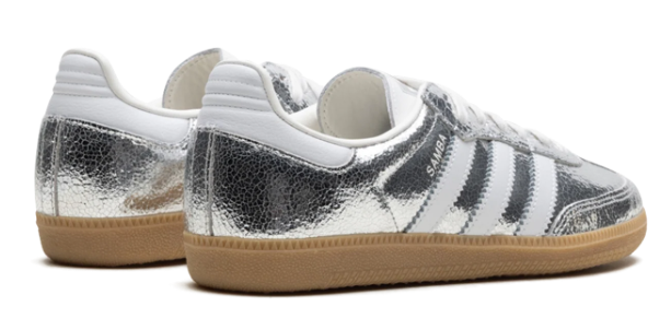 adidas Samba OG Women’s Silver Metallic Cracked Leather JR0035