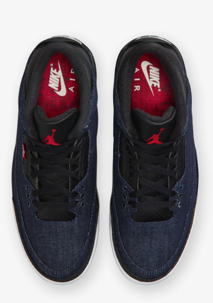 Jordan x Levi's® Air Jordan 3 Retro 'Indigo Gym Red' Sneakers